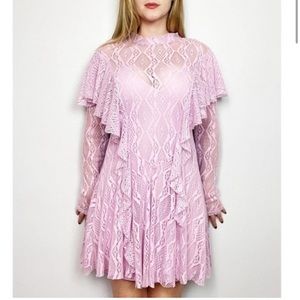 Free People Pink Sydney Vintage Victoria Pink Lace Dress M/L